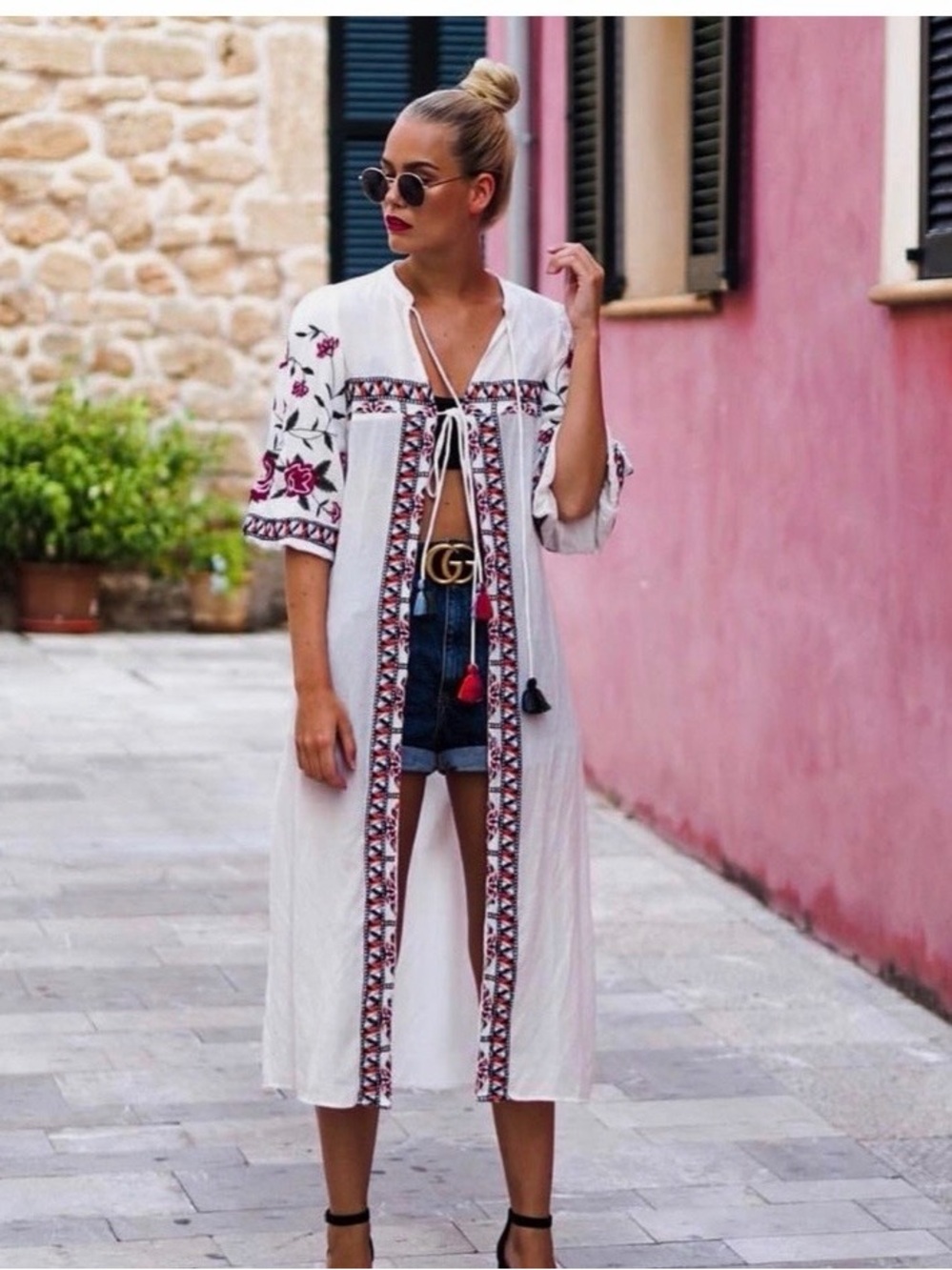 ZARA | SUMMER EMBROIDERED MAXI TUNIC ROBE